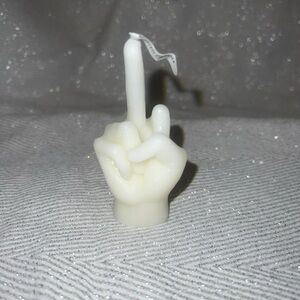 Unique White Hand Gesture Candle